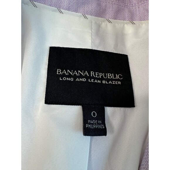 Banana Republic Classic Career Long And Lean Blazer Jacket SZ 0 Lavender - Picture 4 of 9